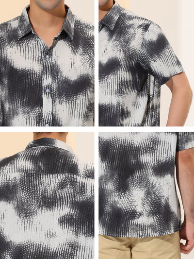 Geometric Shirt Button Up Short Sleeves Casual Summer Shirts
