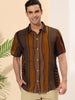 Summer Button Short Sleeve Colorful Striped Shirt