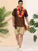 Summer Button Short Sleeve Colorful Striped Shirt