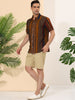 Summer Button Short Sleeve Colorful Striped Shirt