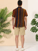 Summer Button Short Sleeve Colorful Striped Shirt