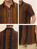 Summer Button Short Sleeve Colorful Striped Shirt