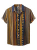 Summer Button Short Sleeve Colorful Striped Shirt