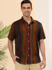 Summer Button Short Sleeve Colorful Striped Shirt
