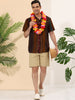 Summer Button Short Sleeve Colorful Striped Shirt