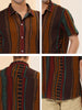 Summer Button Short Sleeve Colorful Striped Shirt