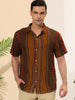 Summer Button Short Sleeve Colorful Striped Shirt