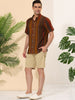 Summer Button Short Sleeve Colorful Striped Shirt