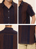 Summer Button Short Sleeve Colorful Striped Shirt