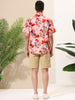 Hawaiian Floral Print Short Sleeve Button Beach Shirt