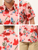 Hawaiian Floral Print Short Sleeve Button Beach Shirt