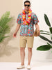 Hawaiian Floral Print Short Sleeve Button Beach Shirt