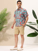 Hawaiian Floral Print Short Sleeve Button Beach Shirt