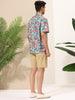Hawaiian Floral Print Short Sleeve Button Beach Shirt