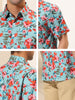Hawaiian Floral Print Short Sleeve Button Beach Shirt