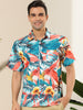 Hawaiian Floral Print Short Sleeve Button Beach Shirt