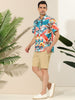 Hawaiian Floral Print Short Sleeve Button Beach Shirt