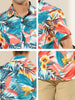 Hawaiian Floral Print Short Sleeve Button Beach Shirt