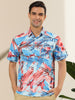 Hawaiian Floral Print Short Sleeve Button Beach Shirt