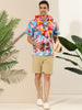 Hawaiian Floral Print Short Sleeve Button Beach Shirt