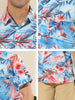 Hawaiian Floral Print Short Sleeve Button Beach Shirt