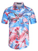 Hawaiian Floral Print Short Sleeve Button Beach Shirt