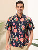 Hawaiian Floral Print Short Sleeve Button Beach Shirt