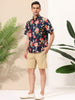 Hawaiian Floral Print Short Sleeve Button Beach Shirt