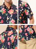 Hawaiian Floral Print Short Sleeve Button Beach Shirt