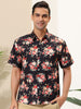 Hawaiian Floral Print Short Sleeve Button Beach Shirt