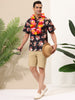 Hawaiian Floral Print Short Sleeve Button Beach Shirt
