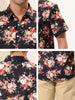 Hawaiian Floral Print Short Sleeve Button Beach Shirt