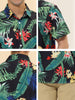 Hawaiian Floral Print Short Sleeve Button Beach Shirt