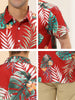 Hawaiian Floral Print Short Sleeve Button Beach Shirt