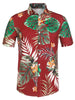Hawaiian Floral Print Short Sleeve Button Beach Shirt