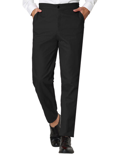 Flat Front Solid Color Stretch Business Dress Pants