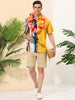 Summer Vertical Stripe Patchwork Lapel Button Shirts