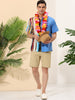 Summer Vertical Stripe Patchwork Lapel Button Shirts