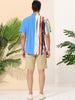 Summer Vertical Stripe Patchwork Lapel Button Shirts