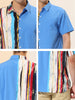 Summer Vertical Stripe Patchwork Lapel Button Shirts