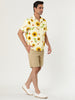 Short Sleeve Floral Print Cotton Beach Hawaiian Shirt