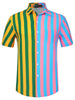 Casual Summer Vertical Striped Patchwork Shirts