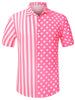 Summer Stripe Polka Dot Patchwork Hawaiian Shirt