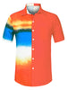 Hawaiian Lapel Short Sleeve Printed Patchwork Shirt