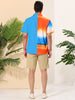 Hawaiian Lapel Short Sleeve Printed Patchwork Shirt