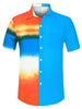 Hawaiian Lapel Short Sleeve Printed Patchwork Shirt