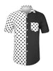 Summer Polka Dots Button Down Patchwork Beach Shirt