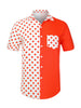 Summer Polka Dots Button Down Patchwork Beach Shirt
