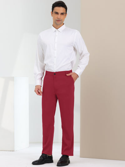 Men's Classic Fit Comfort Stretch Flat Front Dress Chino Pants
