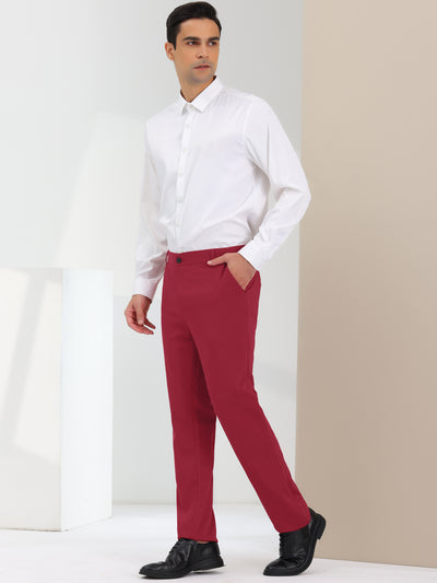 Men's Classic Fit Comfort Stretch Flat Front Dress Chino Pants